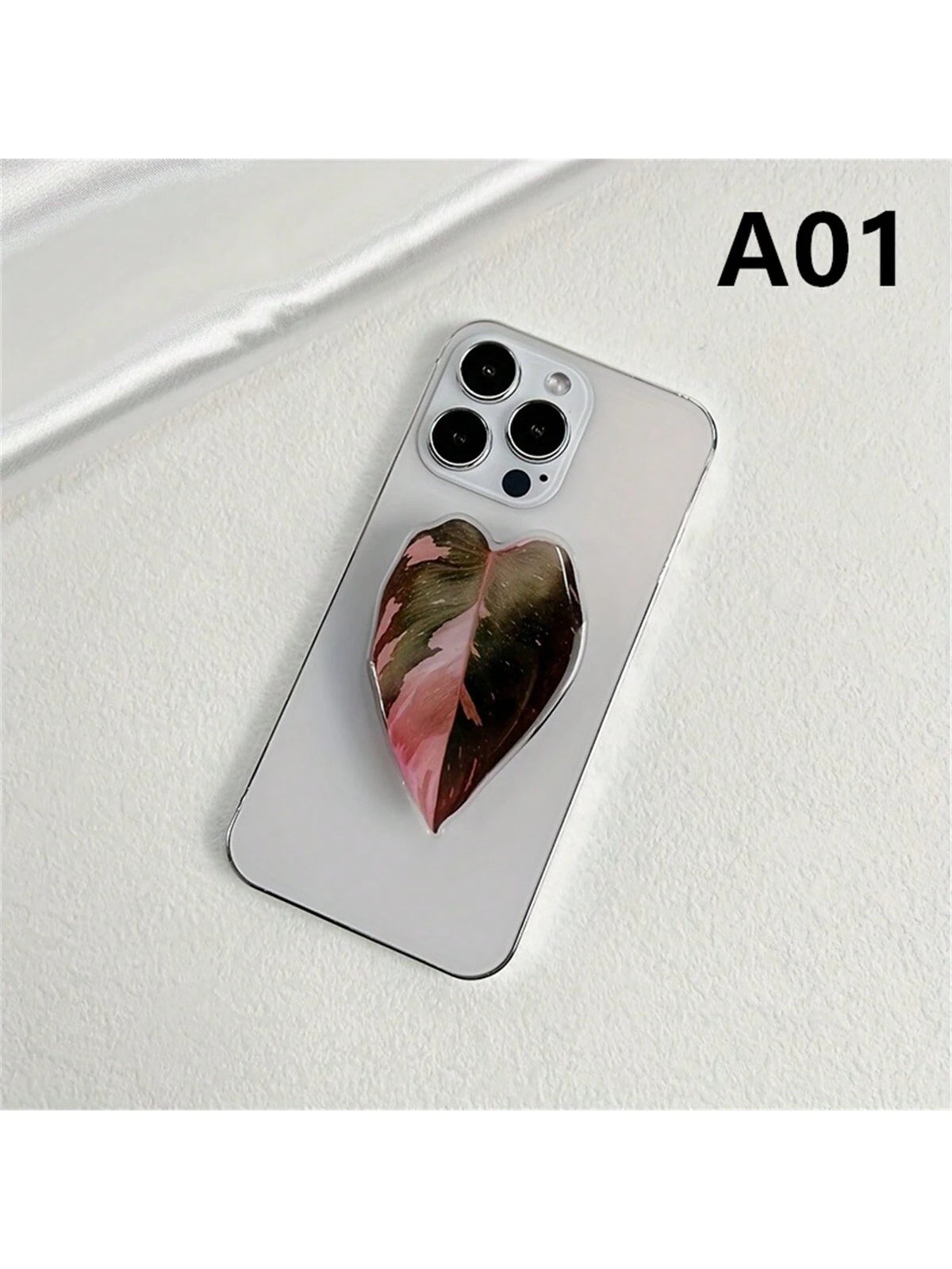 Minimalist Leaf-Shaped Foldable Phone Stand- Faux Plant Design, Acrylic Material, Suitable For Desktops And Smartphones (, Android), Birthday, Family And Friend Gifts, Sliding Phone Holder, Phone Acc