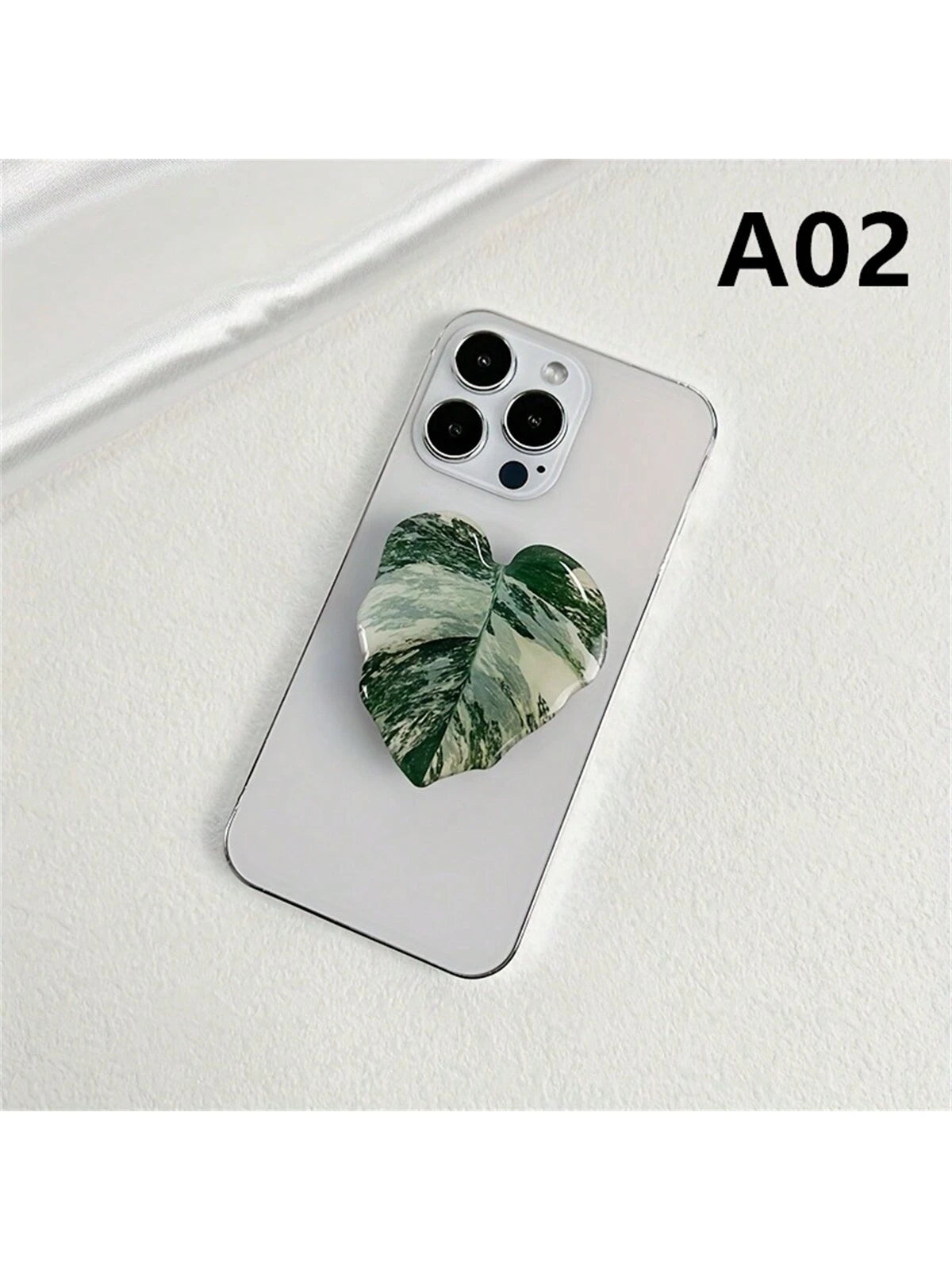 Minimalist Leaf-Shaped Foldable Phone Stand- Faux Plant Design, Acrylic Material, Suitable For Desktops And Smartphones (, Android), Birthday, Family And Friend Gifts, Sliding Phone Holder, Phone Acc