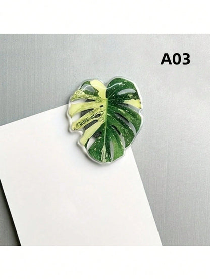 Minimalist Leaf-Shaped Foldable Phone Stand- Faux Plant Design, Acrylic Material, Suitable For Desktops And Smartphones (, Android), Birthday, Family And Friend Gifts, Sliding Phone Holder, Phone Acc