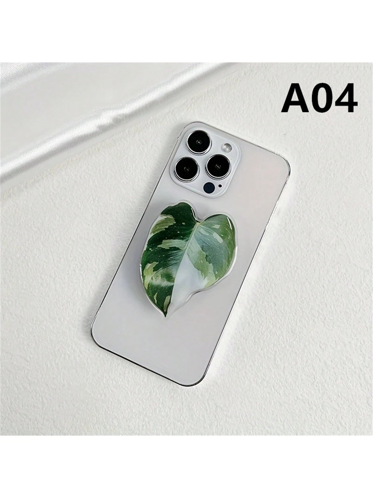 Minimalist Leaf-Shaped Foldable Phone Stand- Faux Plant Design, Acrylic Material, Suitable For Desktops And Smartphones (, Android), Birthday, Family And Friend Gifts, Sliding Phone Holder, Phone Acc