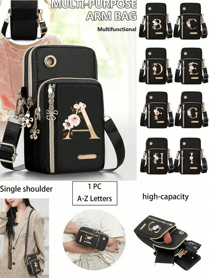 Minimalist Letter Design Mini Crossbody Bag With Phone Pocket And Wallet, Suitable For Casual Daily Use, Water-Resistant Crossbody/Shoulder/Messenger Bag, Square Bag, Ideal For Vacation, College Life