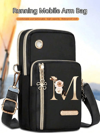 Minimalist Letter Design Mini Crossbody Bag With Phone Pocket And Wallet, Suitable For Casual Daily Use, Water-Resistant Crossbody/Shoulder/Messenger Bag, Square Bag, Ideal For Vacation, College Life
