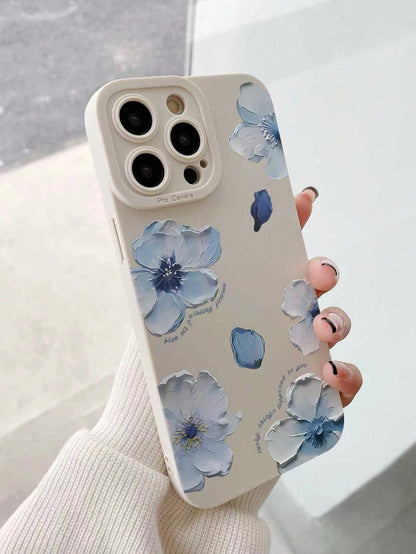 Minimalist Pink TPU Flower Element Shockproof Pattern 1pc Phone Case Compatible With IPhone 16 Pro Max/15 Plus/14/13/12/11/8P/XS Max And Galaxy S24 Ultra/S23 FE/S22/S21/S20/A52S/A15/A03 Spring Gift In