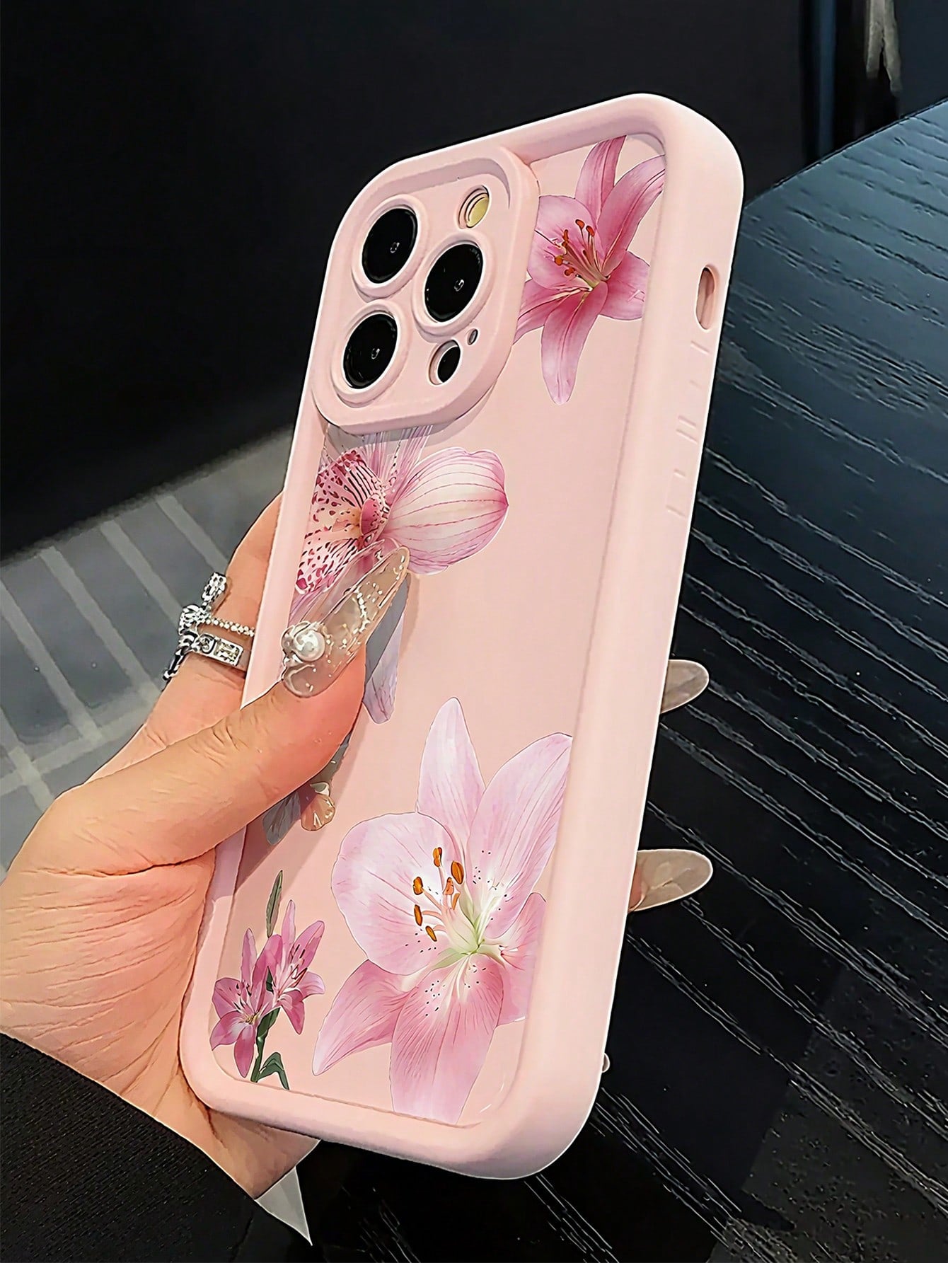 Minimalist Pink TPU Flower Element Shockproof Pattern 1pc Phone Case Compatible With IPhone 16 Pro Max/15 Plus/14/13/12/11/8P/XS Max And Galaxy S24 Ultra/S23 FE/S22/S21/S20/A52S/A15/A03 Spring Gift In