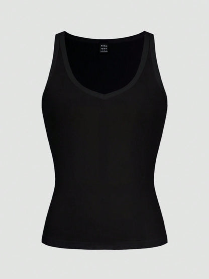 Minimalist Sexy Sporty Knit Camisole Tank Top, Slim Fit