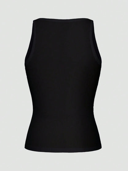 Minimalist Sexy Sporty Knit Camisole Tank Top, Slim Fit