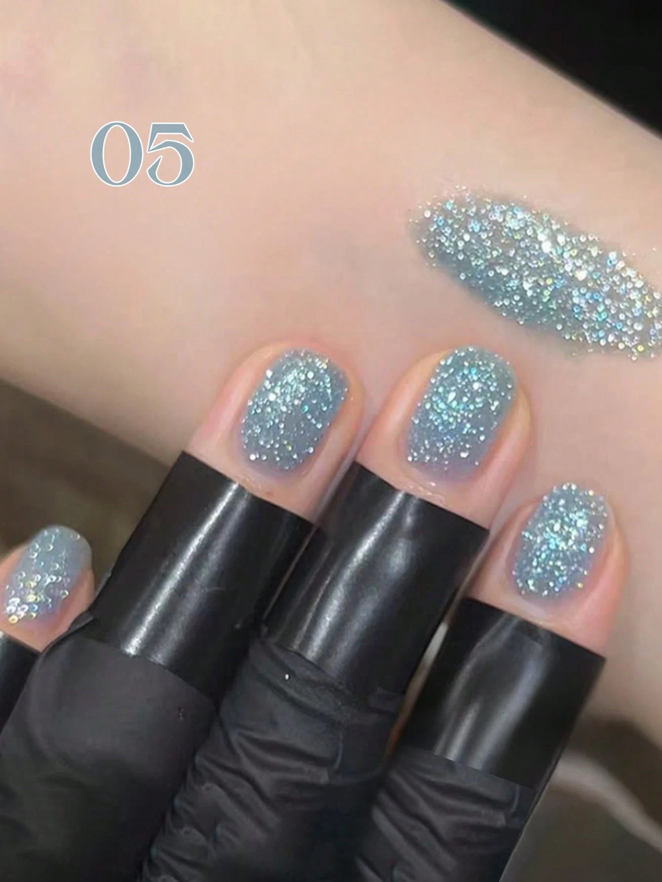 MISS SHAKA 10ml Summer Super Glitter Powder Blue & White Starry Sky Candy Diamond Gel Nail Polish, Gel Series Light Therapy Gel Whitening Style, Popular Nail Salon Home DIY Nail Art Supplies