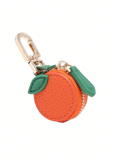 MIYIN Cherry Pattern Wallet Keychain Fruit Charm 2025 New Money Pouch Compatible With Airtag & Wallet Cute Keychain Mini Pouch Wallet With Two Zipper Pockets Gift For Girl Women For Women Wallet Mini