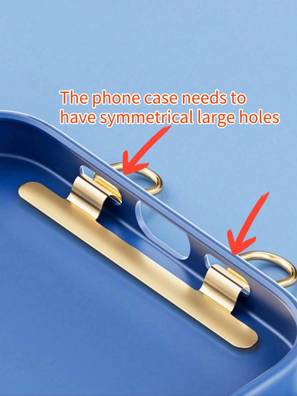 Mobile Phone Lanyard With Dual Ear Stainless Steel Clips, Metal Pad Hanging Chain, Ultra-Thin Patch To Prevent Phone Loss, Sturdy Connecting Piecehone Strap Component Replacement, Suitable For Phone C