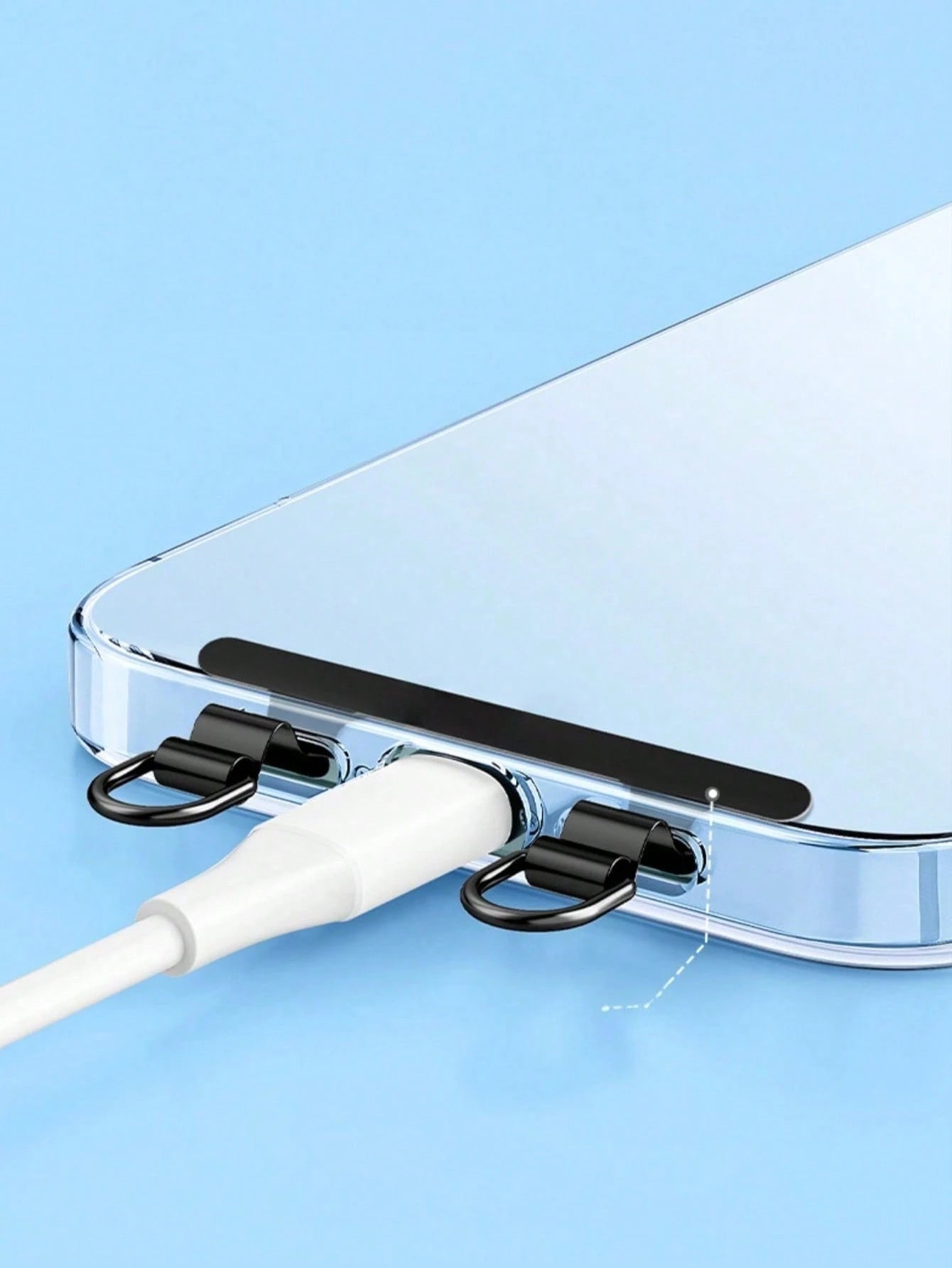 Mobile Phone Lanyard With Dual Ear Stainless Steel Clips, Metal Pad Hanging Chain, Ultra-Thin Patch To Prevent Phone Loss, Sturdy Connecting Piecehone Strap Component Replacement, Suitable For Phone C