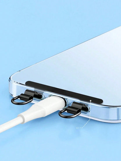 Mobile Phone Lanyard With Dual Ear Stainless Steel Clips, Metal Pad Hanging Chain, Ultra-Thin Patch To Prevent Phone Loss, Sturdy Connecting Piecehone Strap Component Replacement, Suitable For Phone C