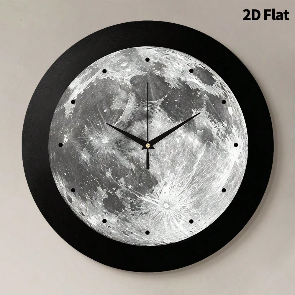 Modern Design Premium Creative Planet Decorative Wall Clock, Ultra-Quiet Quartz Movement, No Ticking Sound, Flat Design, Suitable For Decorating Living Room, Bedroom, Office, Kitchen And Cafe, Perfect