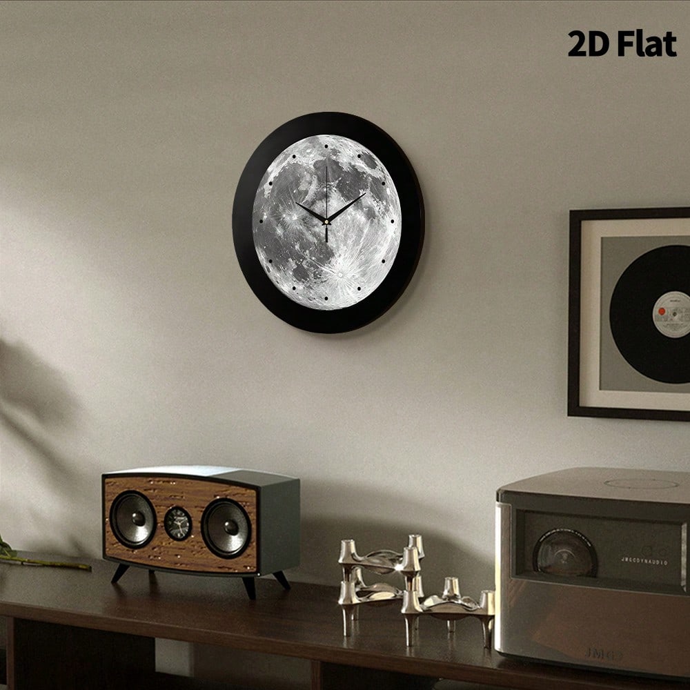 Modern Design Premium Creative Planet Decorative Wall Clock, Ultra-Quiet Quartz Movement, No Ticking Sound, Flat Design, Suitable For Decorating Living Room, Bedroom, Office, Kitchen And Cafe, Perfect