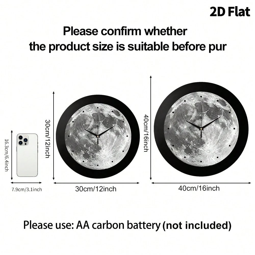 Modern Design Premium Creative Planet Decorative Wall Clock, Ultra-Quiet Quartz Movement, No Ticking Sound, Flat Design, Suitable For Decorating Living Room, Bedroom, Office, Kitchen And Cafe, Perfect