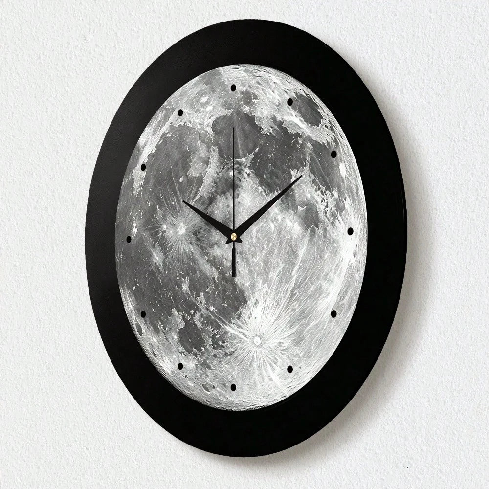 Modern Design Premium Creative Planet Decorative Wall Clock, Ultra-Quiet Quartz Movement, No Ticking Sound, Flat Design, Suitable For Decorating Living Room, Bedroom, Office, Kitchen And Cafe, Perfect