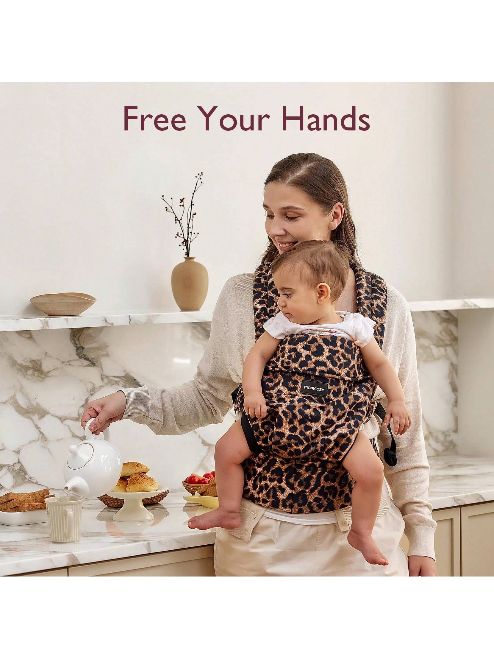 Momcozy Baby Carrier Newborn To Toddler- Ergonomic, Cozy And Lightweight Infant Carrier For 7-44lbs, Effortless To Put On, Ideal For Hands-Free Parenting, Enhanced Lumbar Support