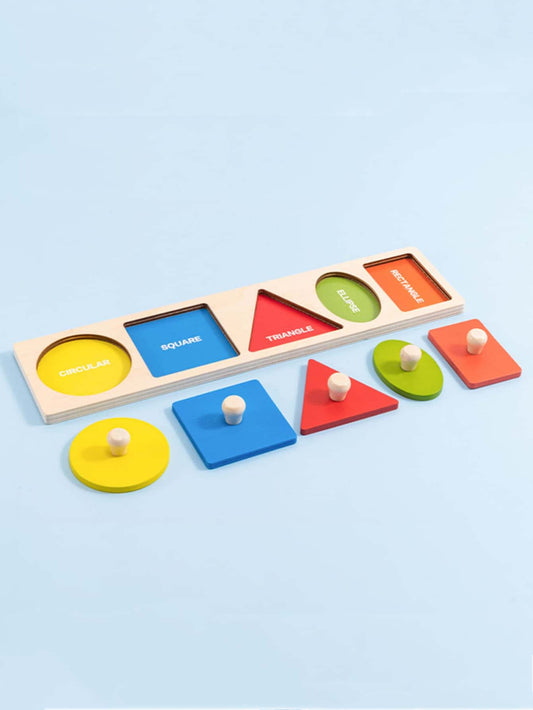 Montessori Early Education Shape Matching Board Puzzle, Children's 3-4 Years Old Puzzle Toy, Wooden Grasping Board