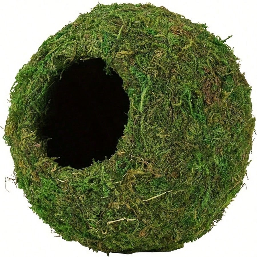 Moss Cave, Artificial Green Moss Cave, Hiding Place For Pets Reptiles Frogs And Snakes, Decoration For Terrarium And Vivarium, Gecko Terrarium Decor (Forest Green)