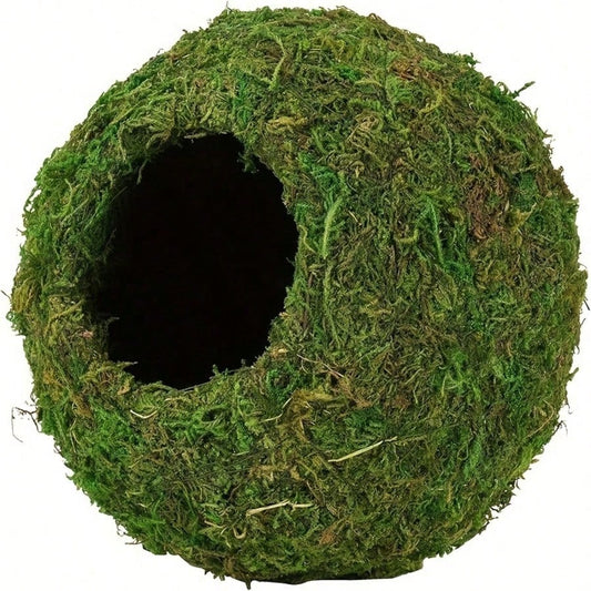 Moss Cave, Artificial Green Moss Cave, Hiding Place For Pets Reptiles Frogs And Snakes, Decoration For Terrarium And Vivarium, Gecko Terrarium Decor (Forest Green)