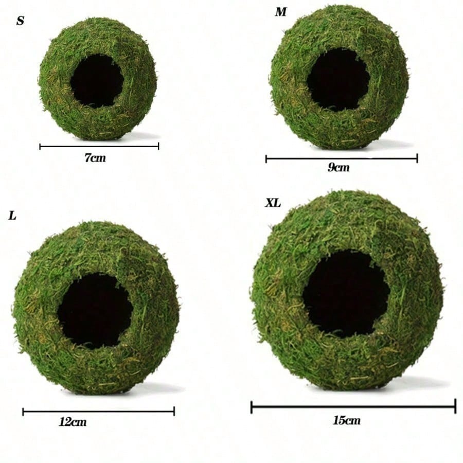 Moss Cave, Artificial Green Moss Cave, Hiding Place For Pets Reptiles Frogs And Snakes, Decoration For Terrarium And Vivarium, Gecko Terrarium Decor (Forest Green)