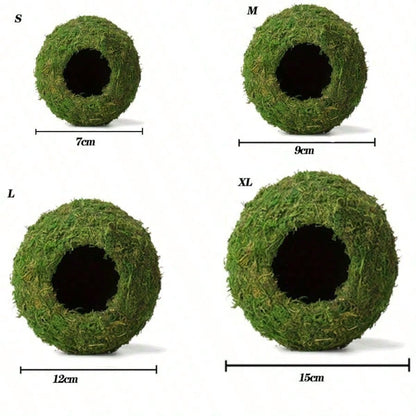 Moss Cave, Artificial Green Moss Cave, Hiding Place For Pets Reptiles Frogs And Snakes, Decoration For Terrarium And Vivarium, Gecko Terrarium Decor (Forest Green)