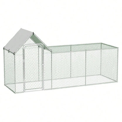 mteryoing Large Metal Chicken Co Op, Chicken Run For Yard With Waterproof And Anti-UV Cover, Walk-In Chicken House For 8/10 Chickens, Rabbits Duck Outdoor Farm Yard