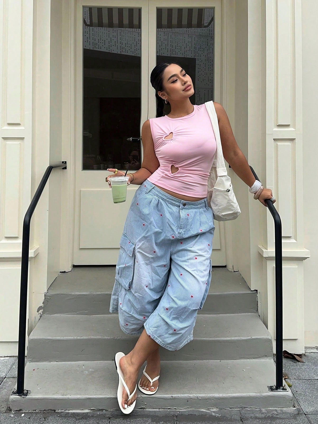 Muchica Plus Size Women Solid Color Round Neck Pleated Casual Versatile Daily Wear Top