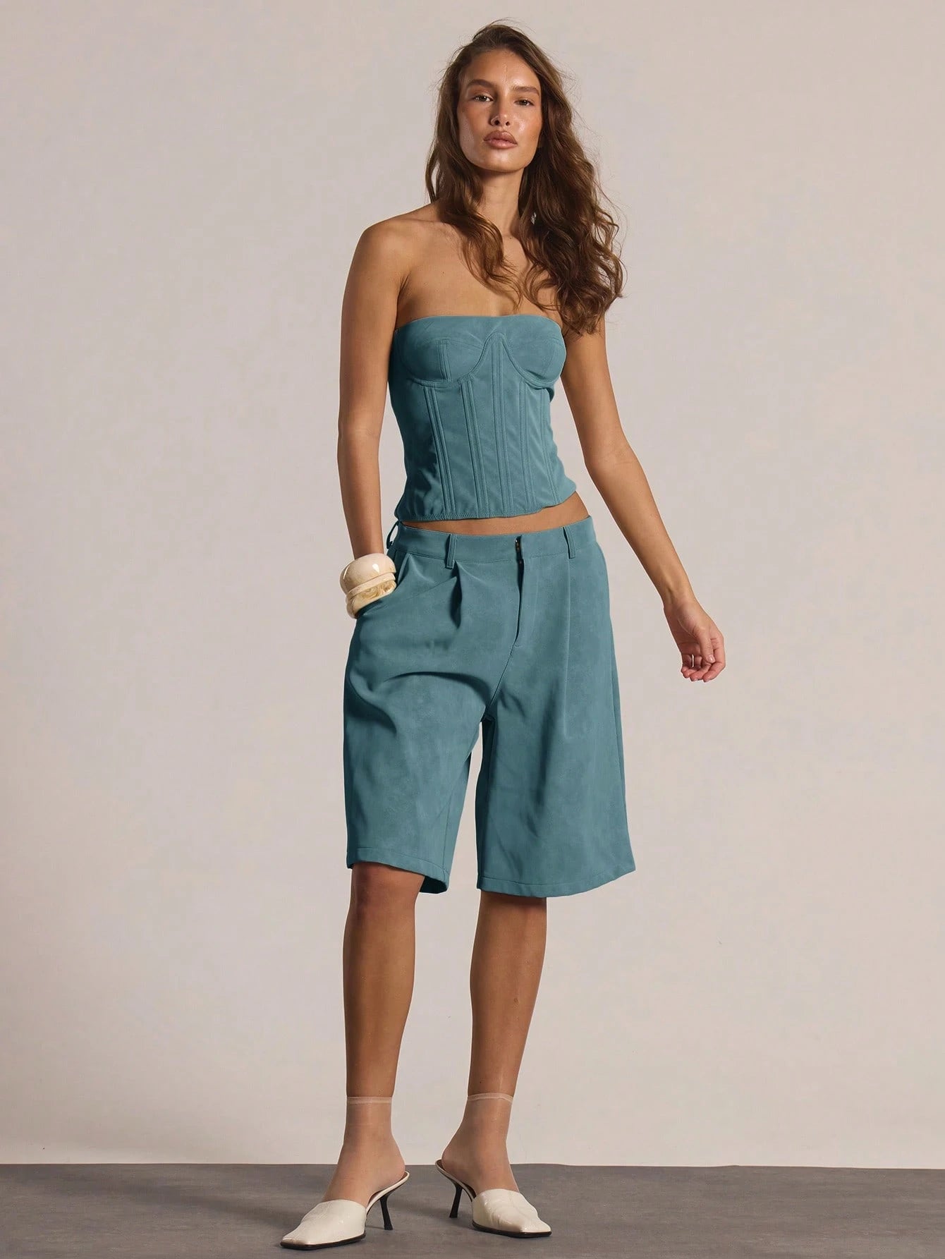 MUSERA Boned Zip Up Strapless Suede Corset Top Only Winter Casual Going Out Sexy Everyday Night Out Cute Holidays Party Valentines Day Spring Summer