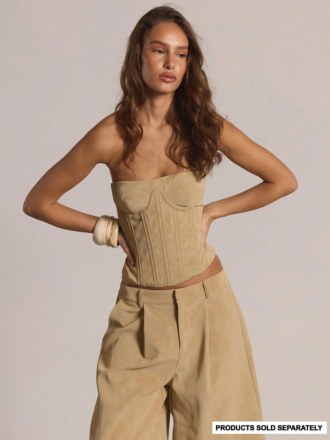 MUSERA Boned Zip Up Strapless Suede Corset Top Only Winter Casual Going Out Sexy Everyday Night Out Cute Holidays Party Valentines Day Spring Summer