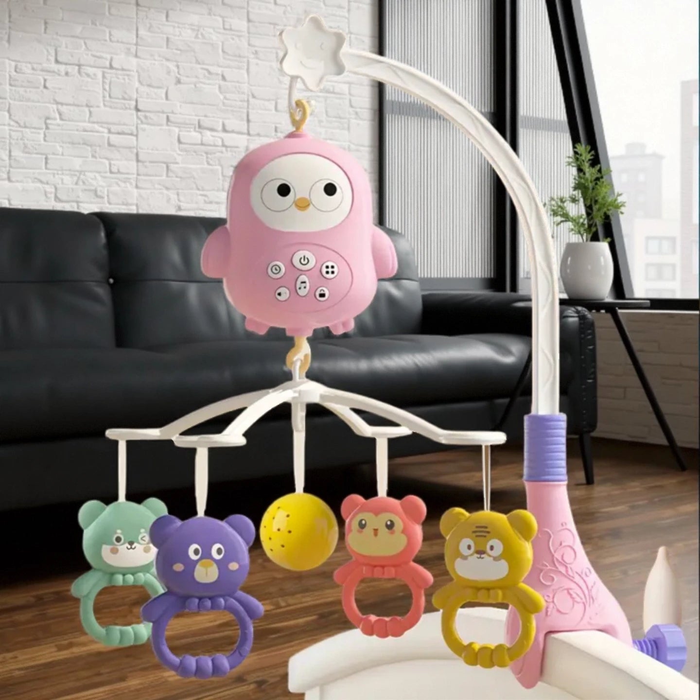 Musical Baby Crib Mobile With 360 Degree Rotation, Crib Mobile For Boys And Girls, Music Projection Rotating Bedside Bell Holiday Gift Boxes Christmas Gifts