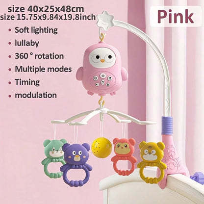 Musical Baby Crib Mobile With 360 Degree Rotation, Crib Mobile For Boys And Girls, Music Projection Rotating Bedside Bell Holiday Gift Boxes Christmas Gifts