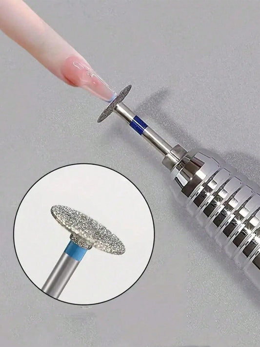 Nail Art Diamond Metal Drill Bit Round Disc Drill Bit Dead Skin Callus Electric Foot Grinder Professional Callus Remover Shaft, Suitable For Nail Salon Grinding Head DIY Nail Art Tool Accessories