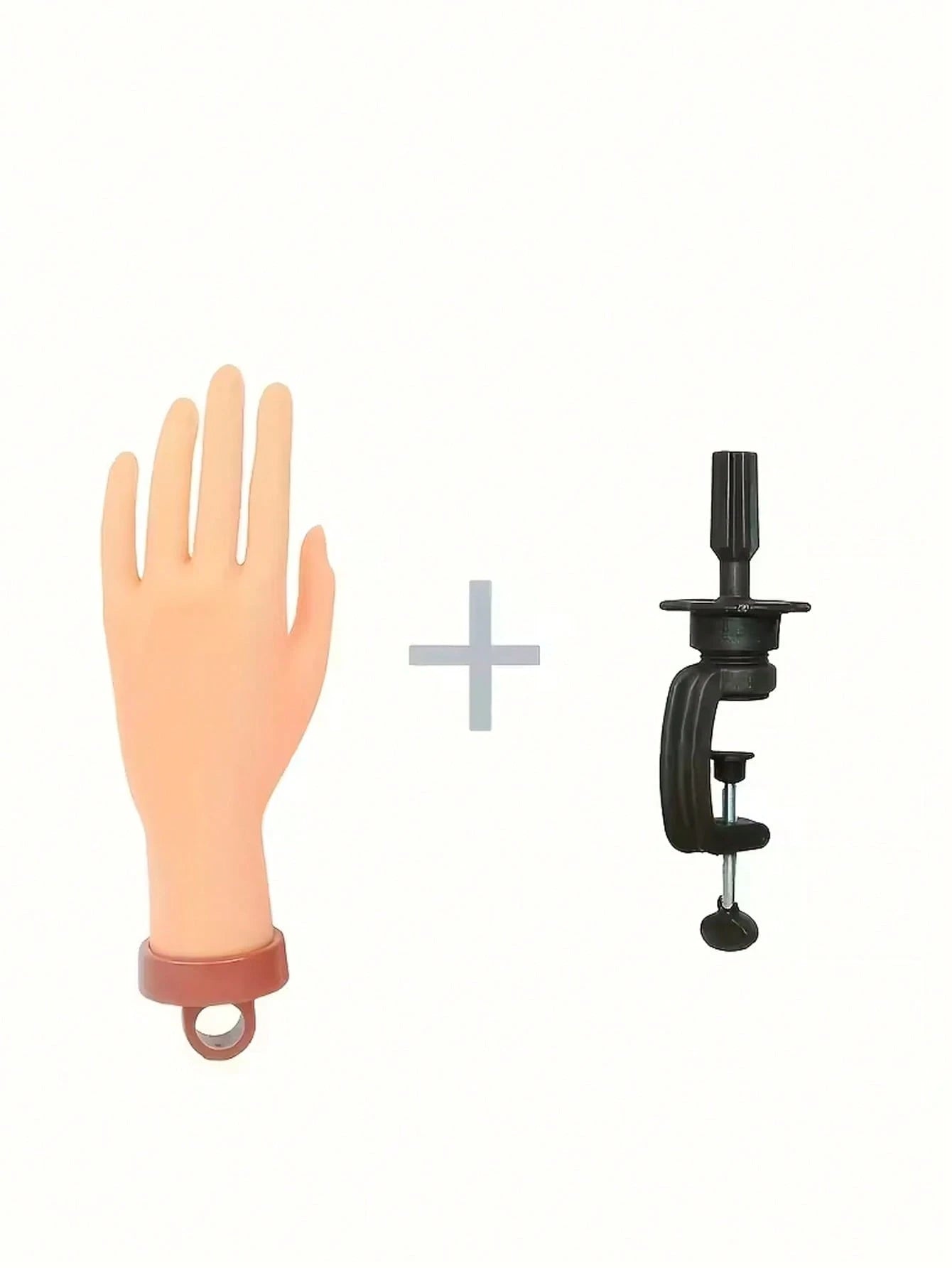 Nail Art Practice Hand Model Stand Set- Realistic Palm & Flexible Fingers, Suitable For Nail Training