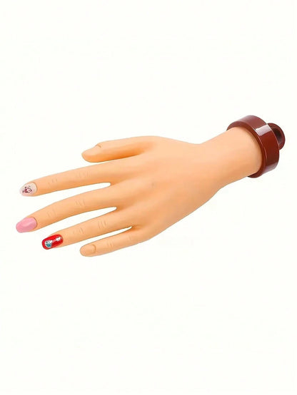 Nail Art Practice Hand Model Stand Set- Realistic Palm & Flexible Fingers, Suitable For Nail Training