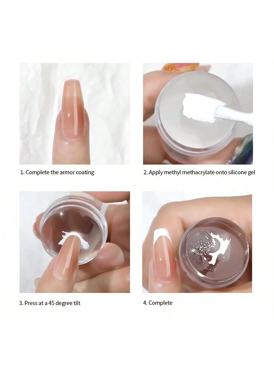 Nail Art Tool Kit 2.3- Clear Silicone Nail Stamping Plate And Scraper Set For DIY Nail Decoration With French Manicure Stamping And Nail Polish Transfer Printing