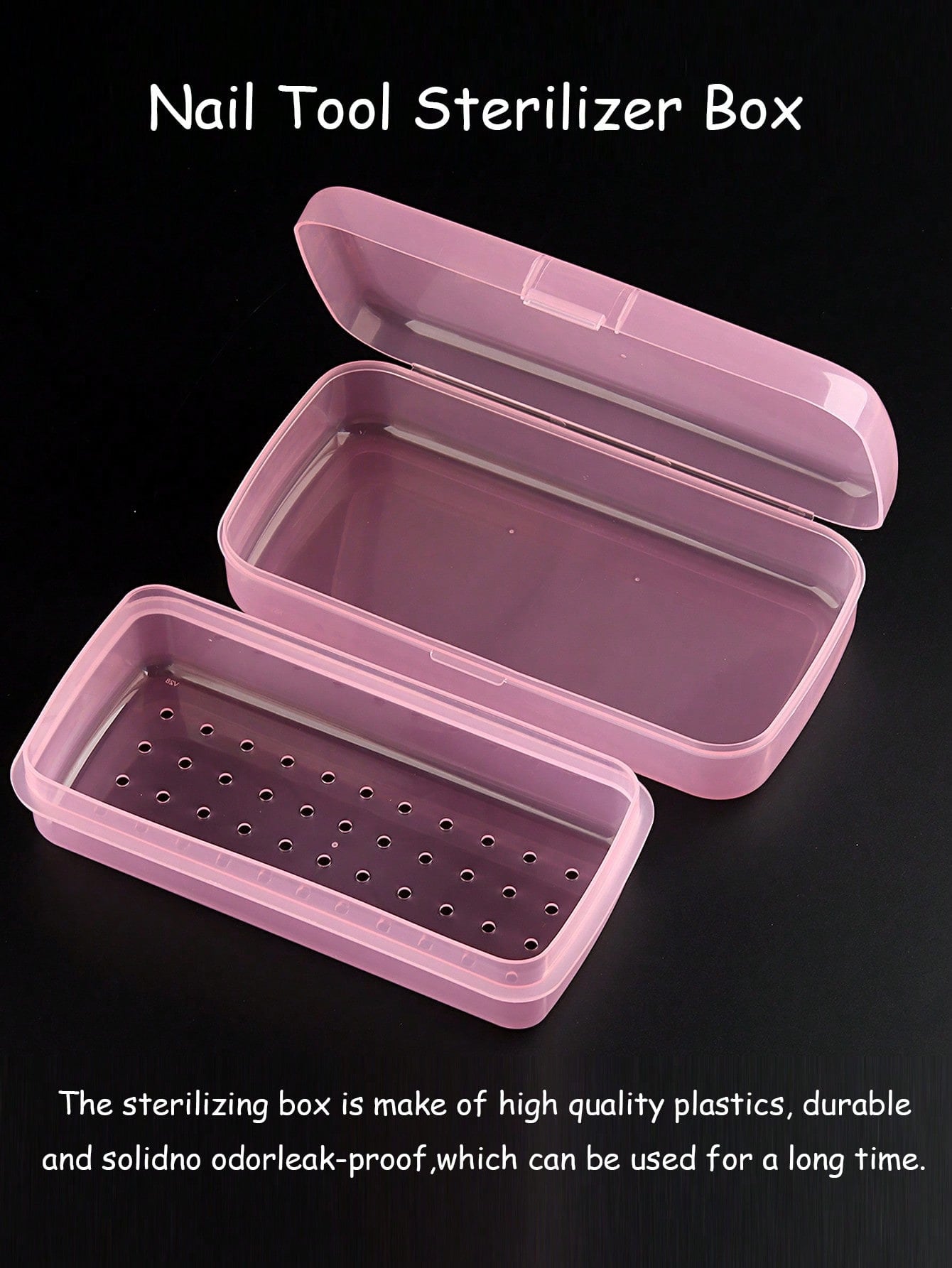 Nail Art Tool Sterilizer Trays- Portable, Transparent Plastic Storage Boxes With Strainers For Tweezers & Manicure Tools, Nail Art Supplies, Sleek Design, Durable Construction