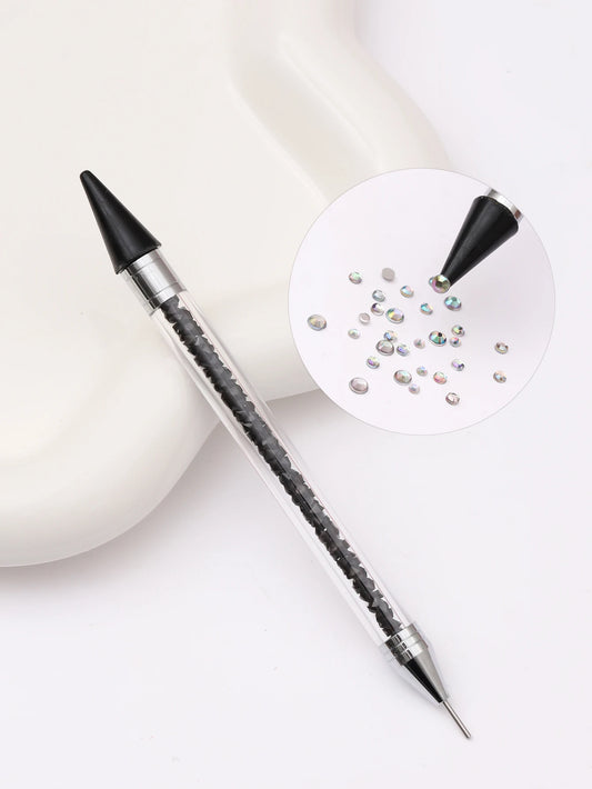Nail Art Wax Pen Double-ended Acrylic Handle Nail Art Rhinestone Picker Dotting Pen Diamond Painting Pen