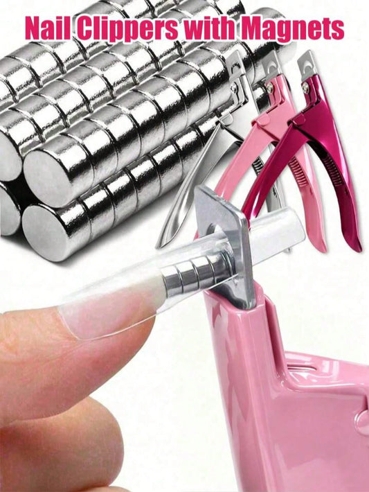 Nail Clippers With Strong Cylindrical Magnets (Suitable For Nail Tools), Metal Nail Clippers (Suitable For Nail Art Fake Nails)- Cat Eye Effect Nail Magnets, Nail Tools, Nail Supplies, Nail Supplier