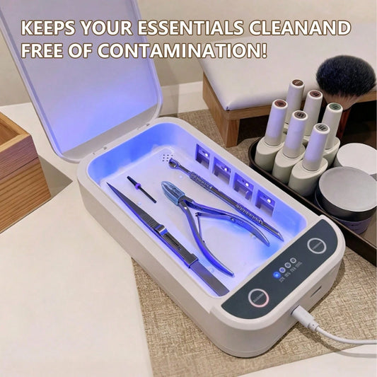 Nail Tool Sanitizer With UVC Lamp Beads, Ultraviolet Sanitizer, Portable USB Disinfection Box, Suitable For Nail Salons, Tweezers, Tattoos, Scissors, Jewelry, Phones, Watches, Keys Sold Without A Powe