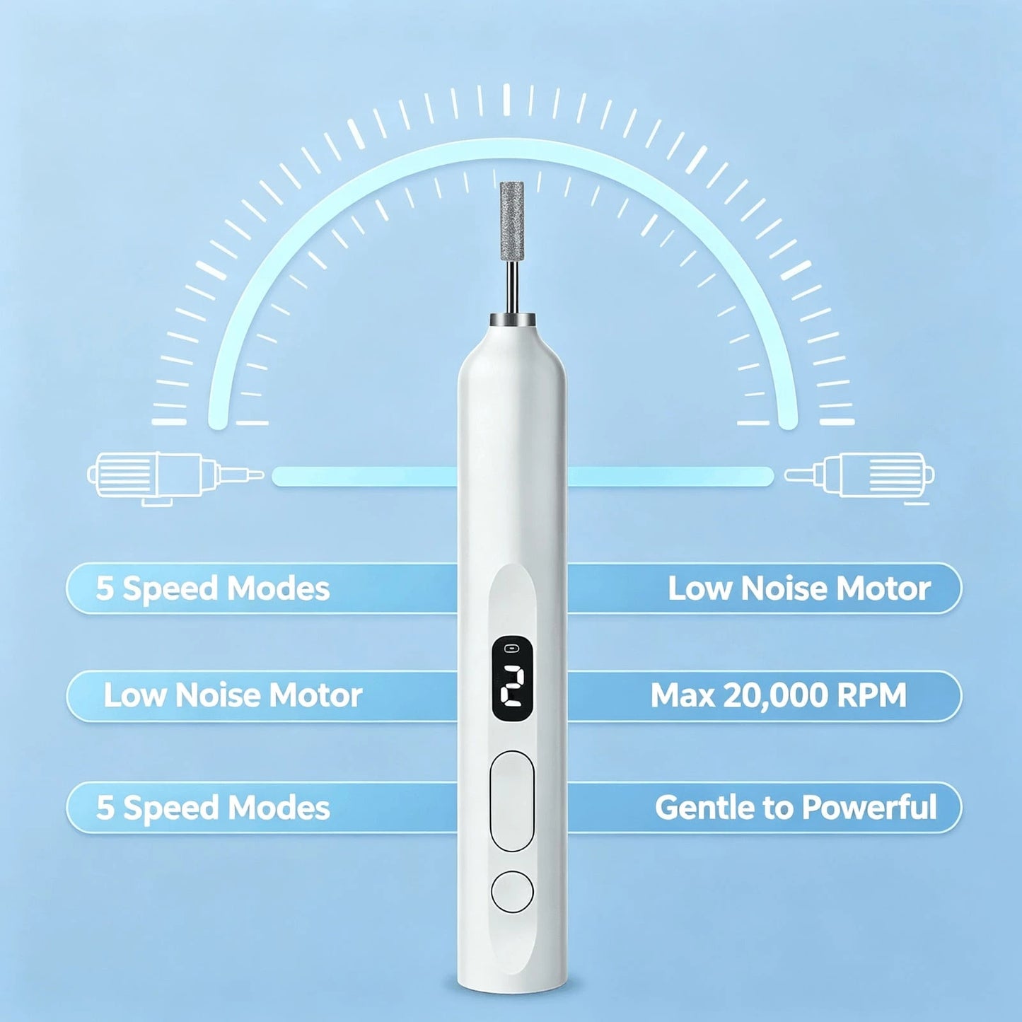 NEUZOJIT 2 In 1 Electric Nail Drill With Built-In UV Light, Rechargeable Portable Nail File Machine With Multiple Nail Drill Bits For Gel Nail Polishing And Curing DIY Manicure