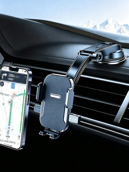 New 360° Adjustable Suction Cup Car Phone Holder, Stable Anti-Shake Hands-Free, One-Click Auto Lock, Powerful Vacuum Suction Base, Universal For Dashboard, Windshield, Air Vent, Practical Driving And