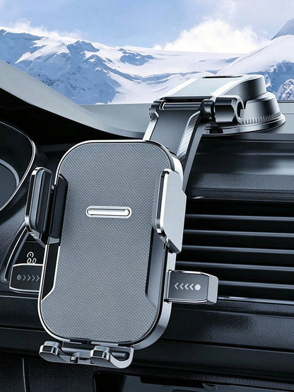 New 360° Adjustable Suction Cup Car Phone Holder, Stable Anti-Shake Hands-Free, One-Click Auto Lock, Powerful Vacuum Suction Base, Universal For Dashboard, Windshield, Air Vent, Practical Driving And