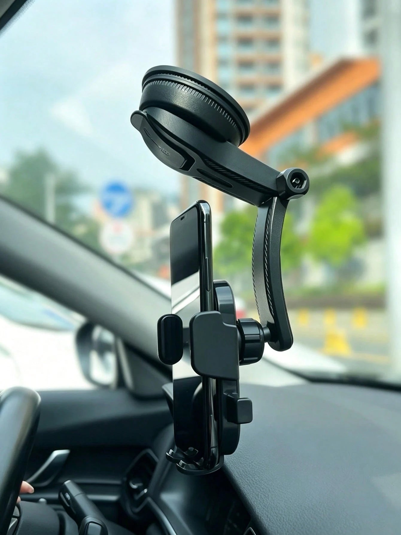 New 360° Adjustable Suction Cup Car Phone Holder, Stable Anti-Shake Hands-Free, One-Click Auto Lock, Powerful Vacuum Suction Base, Universal For Dashboard, Windshield, Air Vent, Practical Driving And