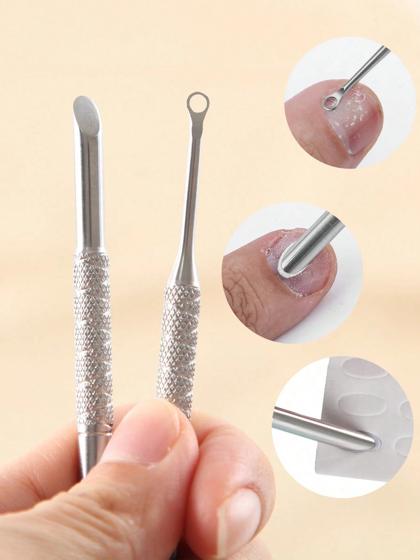 New Dual-Ended Stainless Steel Round Head Slanted Cuticle Pusher/Remover Nail Art Tool, Manicure Supplies, Nail Art Tools, Back To School, Nails, Nail Tips Manicure Tools, Manicure & Pedicure Tools