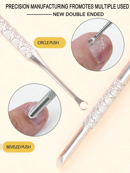 New Dual-Ended Stainless Steel Round Head Slanted Cuticle Pusher/Remover Nail Art Tool, Manicure Supplies, Nail Art Tools, Back To School, Nails, Nail Tips Manicure Tools, Manicure & Pedicure Tools