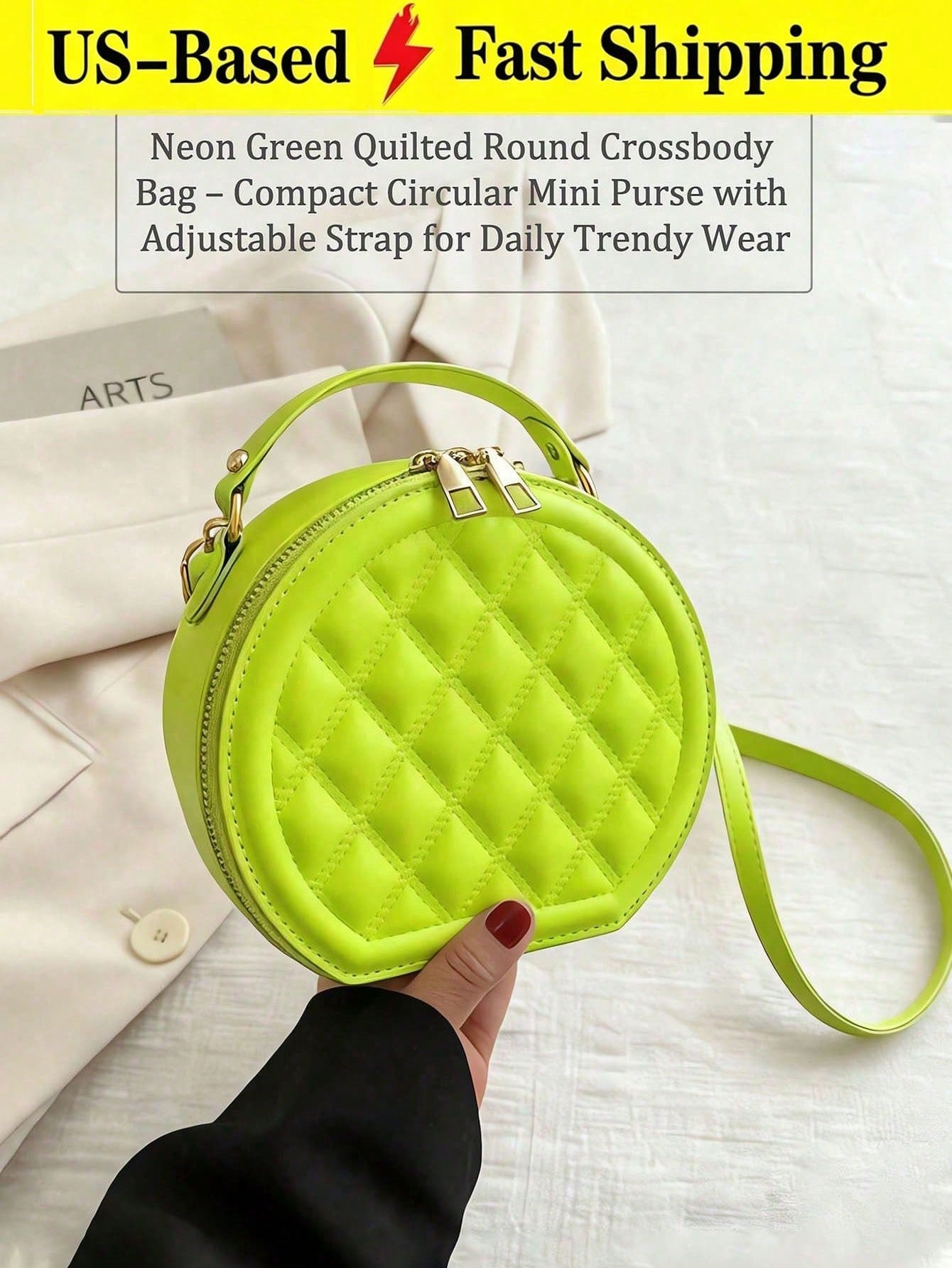 New Mini-Fashion Quilted Messenger Bag,Round Shoulder Bag,Women's Casual Handbag Purse,With Unique Texture Classic Appearance,For Daily Commuting Use