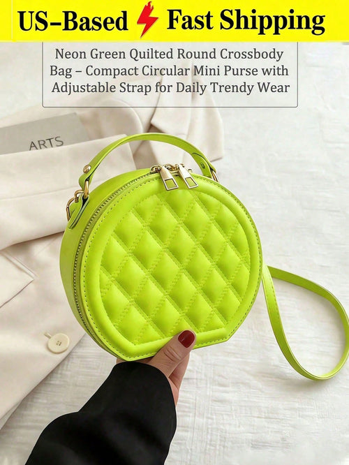 New Mini-Fashion Quilted Messenger Bag,Round Shoulder Bag,Women's Casual Handbag Purse,With Unique Texture Classic Appearance,For Daily Commuting Use
