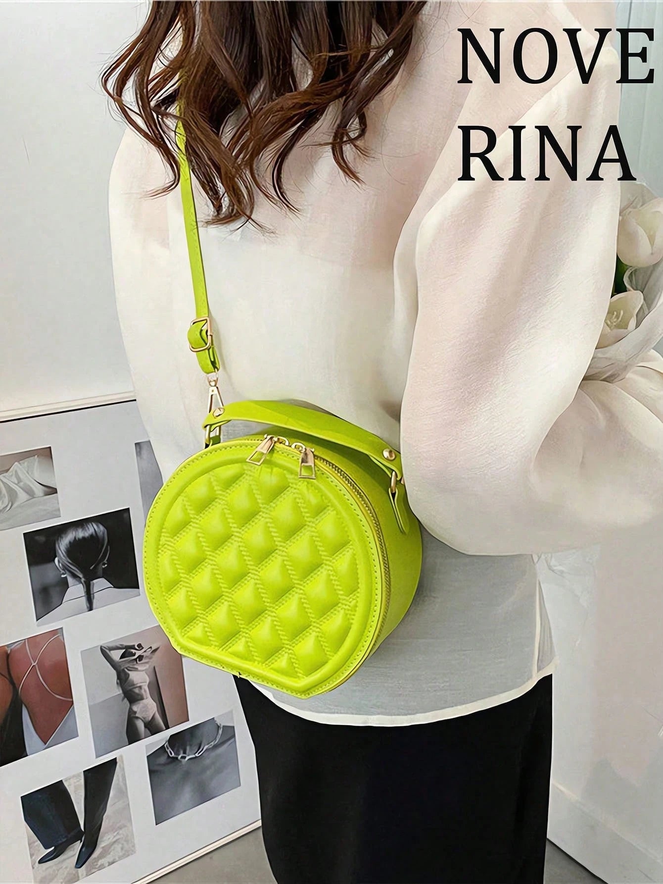 New Mini-Fashion Quilted Messenger Bag,Round Shoulder Bag,Women's Casual Handbag Purse,With Unique Texture Classic Appearance,For Daily Commuting Use