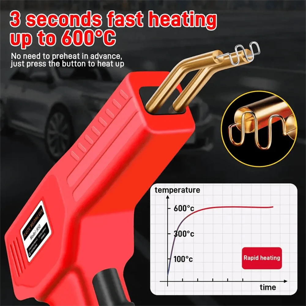 New Plastic Welder With Welding Nails And Pliers Overheating Protection Plastic Welding Gun Auto Bumper Repair Tool Kit Portable Soldering Iron Gun Welding Set, Without Battery