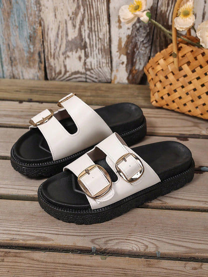 New Plus Size Women's Wedge Thick Bottom Sandals, Fashion Versatile Minimalist Style, Soft And Comfortable, Full Foot Coverage,Spring Summer Outfits